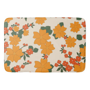 Oranje bloemen, flessenpatroon, patroon van bloeme badmat