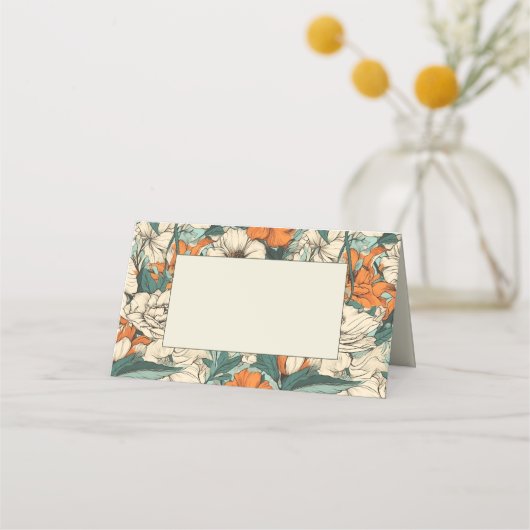 Oranje bloemen gastlandkaart (Voorkant)