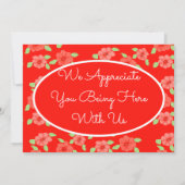 Oranje bloemen geaccentueerd bedankkaart (Achterkant)