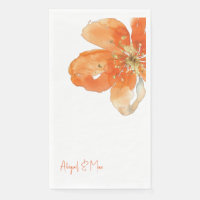 Oranje bloemen gepersonaliseerde bruiloft