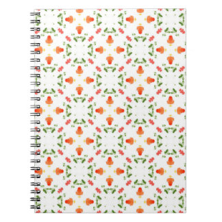 Oranje bloemen groen bladeren patroon notitieboek