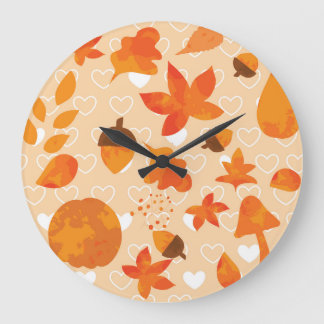 Oranje bloemen: hand doedel patroon. grote klok