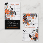 Oranje bloemen Kind Visitekaartje (Voorkant / Achterkant)