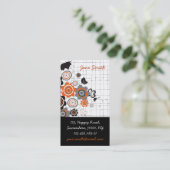 Oranje bloemen Kind Visitekaartje (Staand voorkant)