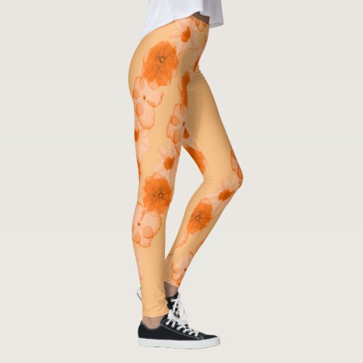 Oranje bloemen leggings (Rechts)