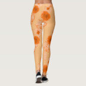 Oranje bloemen leggings (Achterkant)