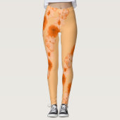 Oranje bloemen leggings (Voorkant)