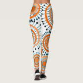 Oranje bloemen leggings (Achterkant)