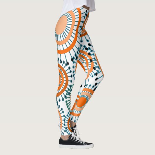 Oranje bloemen leggings (Rechts)