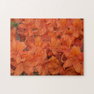 Oranje bloemen legpuzzel