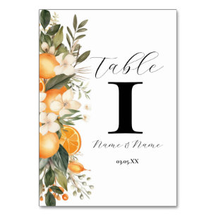 Oranje Bloemen Menu Tafelnummers Bloemen Bruids