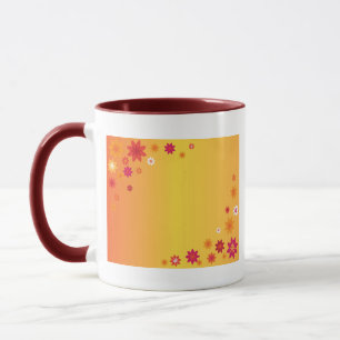 Oranje bloemen mok