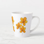 Oranje bloemen - Mooi bloemontwerp voor Mokken, Latte Mok (Rechts)