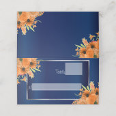 Oranje bloemen op Navy Blue (Buitenkant ongevouwen)