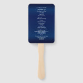  Oranje bloemen op Navy Blue Handwaaier (Achterkant)