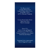 Oranje bloemen op Navy Blue - Menu (Achterkant)