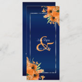  Oranje bloemen op Navy Blue Programma (Voorkant / Achterkant)