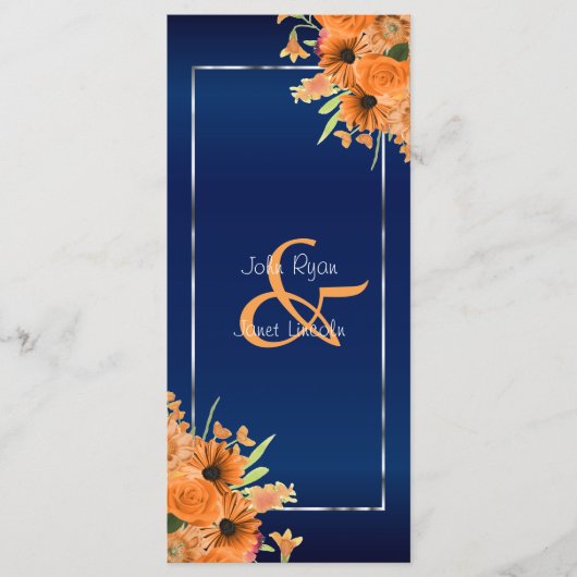  Oranje bloemen op Navy Blue Programma (Voorkant)