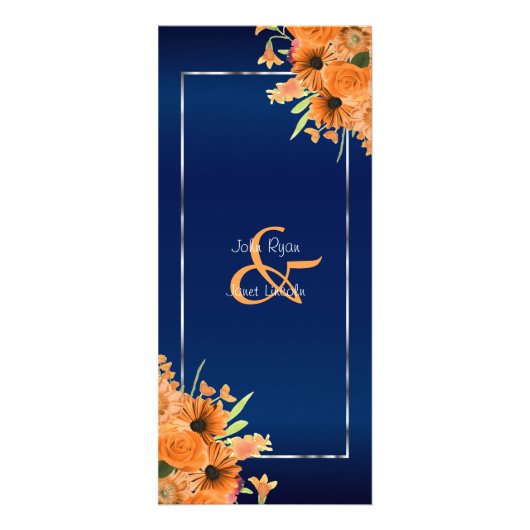  Oranje bloemen op Navy Blue - Programma (Voorkant)