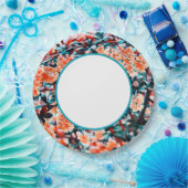 Oranje bloemen papieren bordje (Feest)