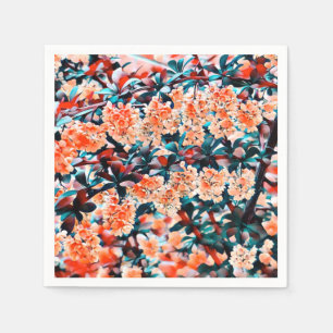 Oranje bloemen servet