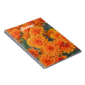 Oranje Bloemen Tuin Mum Journal Spiral Notitieboek (Rechterzijde)