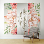 Oranje bloemen van de bruiloft laten Rustic Wandkleed (In Situ (horizontaal))