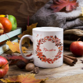 Oranje Bloemenkrans Aangepaste naam Extra Grote Beker