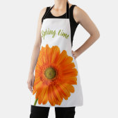 Oranje bloemenlente keukenfoto met tekst schort (Insitu)