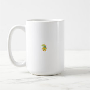 Oranje bloemenmotief met symmetrische motieven in koffiemok