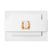 Oranje bloemkam en initialen bloemenbruiloft uitnodigingen wikkel (Voorkant Voorbeeld)