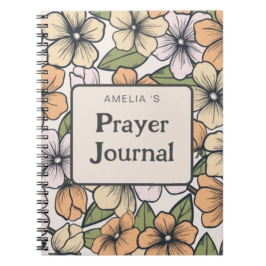 Oranje Bloemnaam Gebed Journaal Notitieboek (Voorkant)