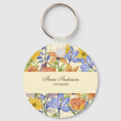 ORANJE BLOEMPATROON SLEUTELHANGER (Achterkant)