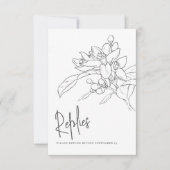 Oranje bloesem bruiloft antwoord RSVP (Voorkant)