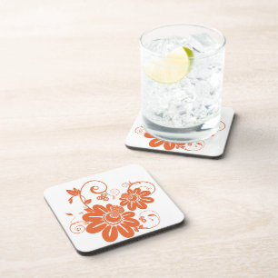 Oranje bloesem drankjes onderzetter
