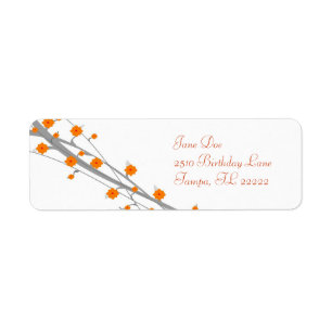 Oranje bloesem etiket
