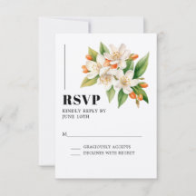 Oranje Bloesem RSVP Kaart
