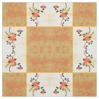 Oranje bloesem stof