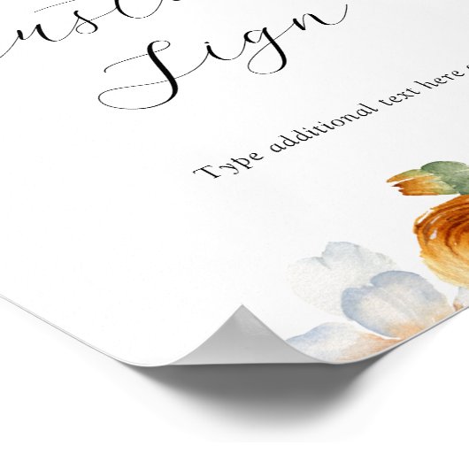 Oranje bloesems Aangepaste tekstrek Poster (Hoek)