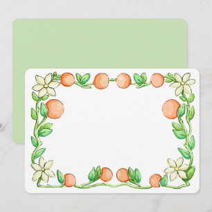 Oranje bloesems bedankkaart