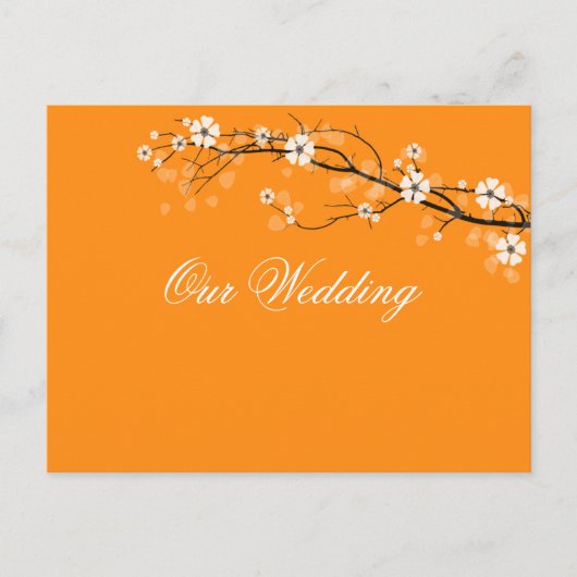 Oranje bloesems Bewaar de datum briefkaarten (Voorkant)