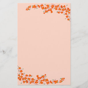 Oranje bloesems briefpapier