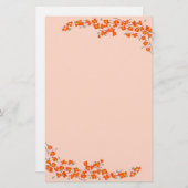 Oranje bloesems briefpapier (Voorkant / Achterkant)