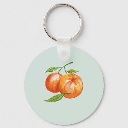 Oranje bloesems Citrus Botanical Save the Date Sleutelhanger (Achterkant)