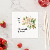 Oranje bloesems en jasmijn bloeit bruiloft servet (Insitu)