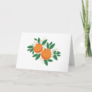 Oranje bloesems kaart