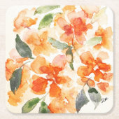 Oranje bloesems - Onderzetters van papier (Voorkant)