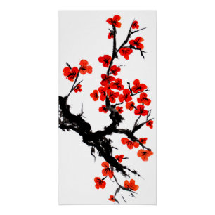 Oranje bloesems perfect poster