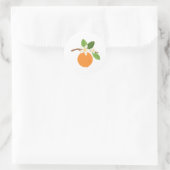 Oranje bloesems ronde sticker (Tas)
