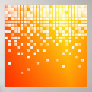 Oranje blokken poster